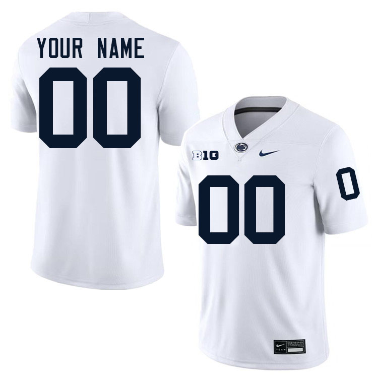 Custom Penn State Nittany Lions Name And Number Football Jersey-White